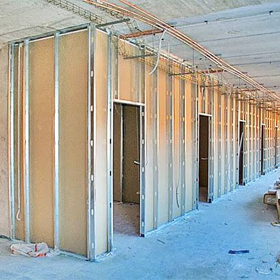 drywall con estructuras metálicas